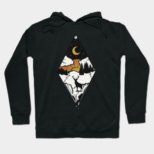 DAY AND NIGHT Deer Among the Woods Design Hoodie